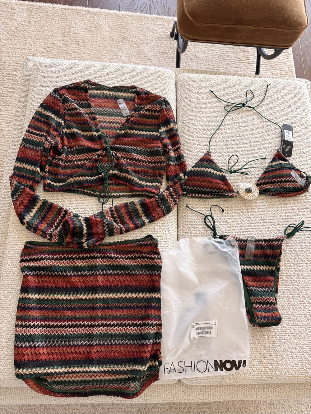 Cover up plus swimsuit